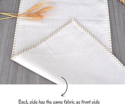 Cotton Table Runner 72 inches Long Decorative Stitched Edge Kitchen Table - Image 3