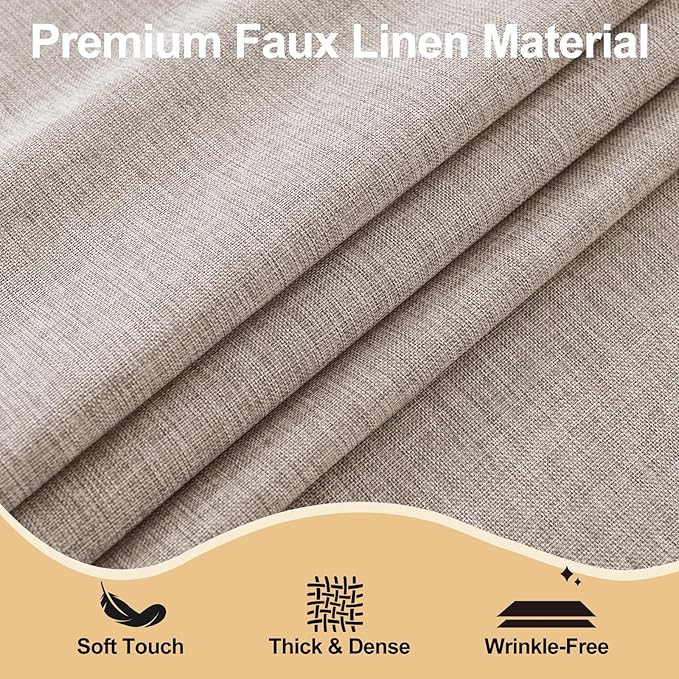 JIUZHEN Round Textured Table Cloth Linen Wrinkle Free Stain Resistant Farmhouse Decorative Circular Tablecloth for Kitchen, Dining, Party, Wedding, Outdoor Use (30 Inch Round,Stone)
