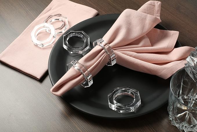 Acrylic Napkin Rings, crystal look, holiday table décor - Image 4