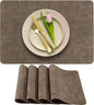 More Décor Faux Leather Placemats Set of 4 for Dining Table – Waterproof, Wipeable, Washable, Stain & Heat Resistant, Non-Slip Table Mats – 12 X 17 Inch, Brown