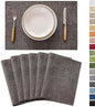 Demetex Placemats Table Mats Set of 6 Heat Resistant Washable Cloth Place Mats for Dining Table Holiday, Dark Grey