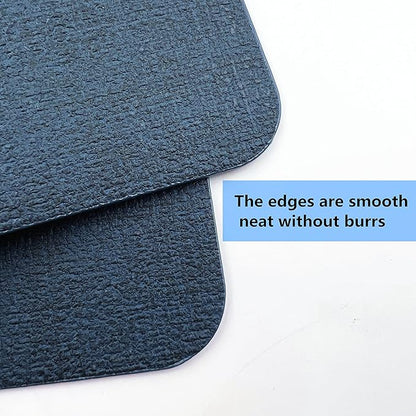 WAZAIGUR Waterproof Easy to Clean Non-Slip Heat Resistant Thick Faux Leather Placemats for Dining Table (Dark Blue, 6)