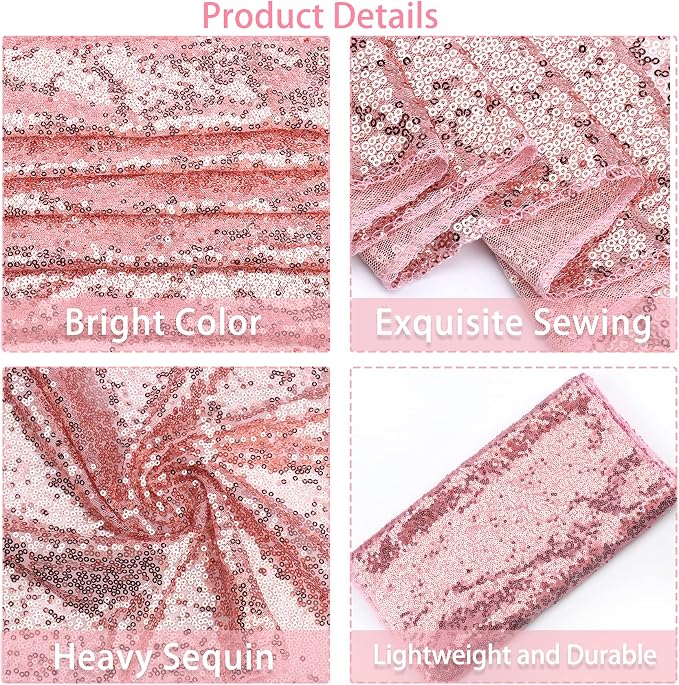12 Packs 12 X 72 Inch Sequin Table Runner Glitter Dining Table Runner - Image 4