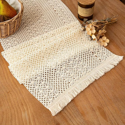 Boho Fall Table Runner Burlap for Home Kitchen Decor 12x72 Inch | 72 Inch Long - Image 5