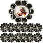Washable Waterproof Diamond Circle Placemats for Round Tablescape Decor for Dinner and Kitchen Bling Placemats for Weddings & Special Events (Black)-12PCS