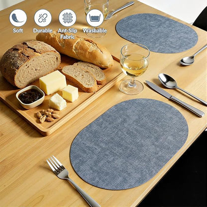 Placemats Set of 6, 11.8 x 17 Inch, Waterproof Wipeable Reversible PU Placemat - Image 6