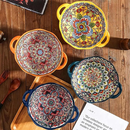 2 Pack Boho Ceramic Serving Bowls - Image 7