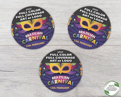 B.E. Green Custom Coasters - Pulpboard Personalized Coasters for Drinks - Full Color Print - Reusable & Absorbent - Beverage Coaster - Promo Events & Celebrations - Pack of 50-4" Round Full Coverage