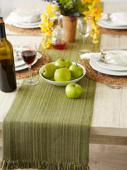 DII Variegated Tabletop Collection, Table Runner3x72, Olive Green - Image 4