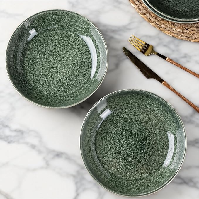 AmorArc 8.5’’ Ceramic Pasta Bowls Set of 4, 36oz Large Stoneware Bowls Set | - Image 3
