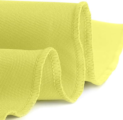 Gee Di Moda Round Tablecloth - 90 Inch Yellow Round Table Cloth for 30 to 60 Inch Round Tables - Heavy Duty Washable Fabric - for Buffet Table, Holiday Party, Dinner, Wedding & Baby Shower