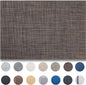Placemats Set of 12 - Easy Clean Woven Vinyl Placemats for Dining Table, Indoor/Outdoor Place Mats, Washable PVC Table Mats（Black/Brown）