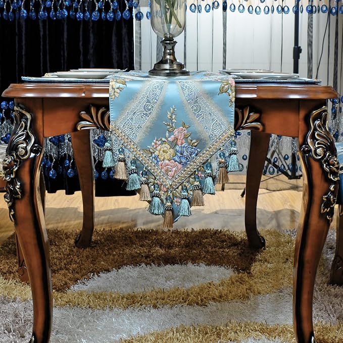 Extra Luxury Velvet Blue Table Runner 120 Inches Long - Image 6