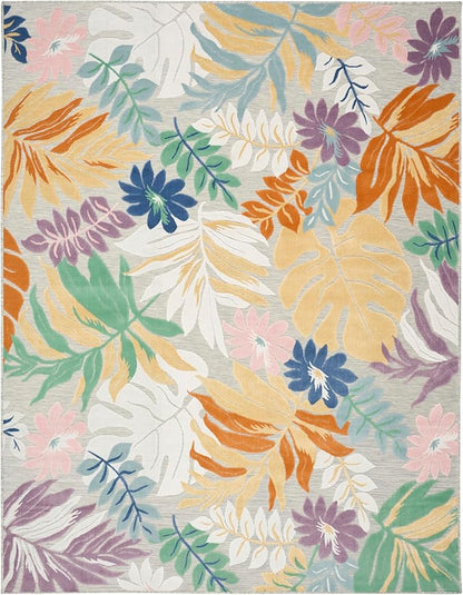 Nourison Home Suncoast Multicolor 9' x 12' Area Rug - Easy Clean, Non Shedding, Bed Room, Living Room, Dining Room, Kitchen (9' x 12')