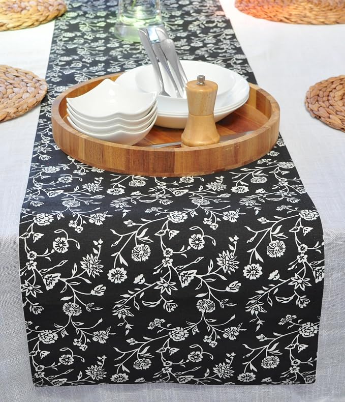 Floral Table Runner Vintage Flowers Botanical Design Rustic Vintage Grand - Image 7
