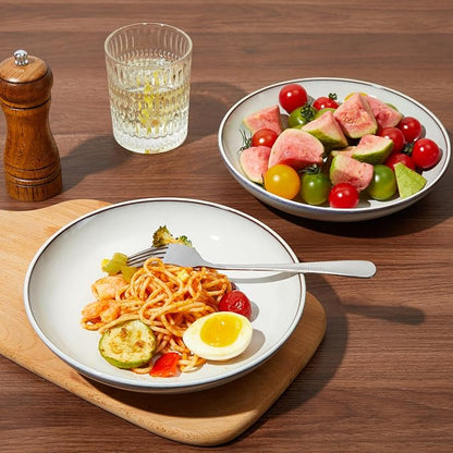 Pasta Bowls 30 oz, Terracotta Ceramic Plate Bowls - Image 4
