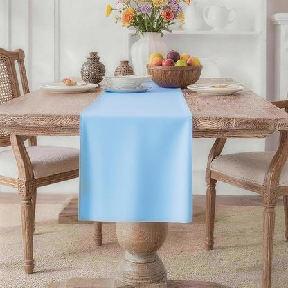 MEANMOY Baby Blue Table Runner 108 Inches Long Waterproof Table Runners | by MEANMOY