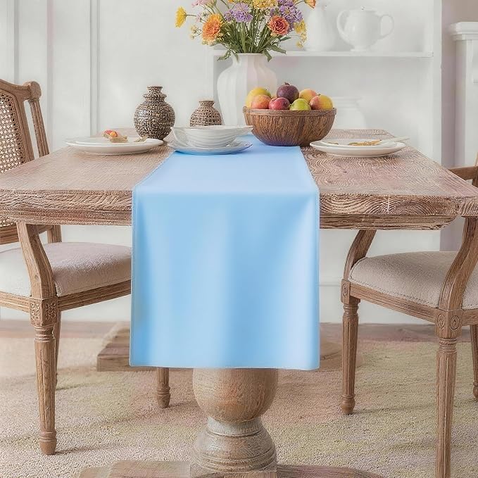 MEANMOY Baby Blue Table Runner 72 Inches Long Waterproof Table Runners | by MEANMOY