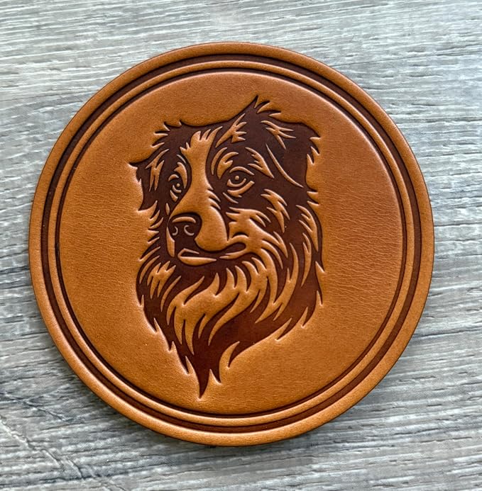 Dog Breed Leather Coasters – Premium Full Grain Table Protectors - Image 3