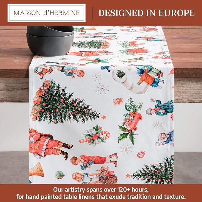 Maison d' Hermine Table Runner 100% Cotton 14.50" x 108" | Table Runners 108 - Image 2
