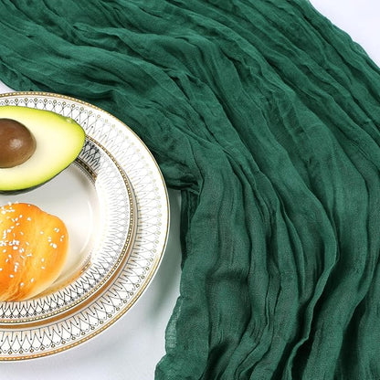 6 Pack 10Ft Emerald Green Cheesecloth Table Runner 23 x 120 Inch | Gauze Rustic - Image 5