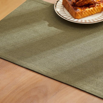 Rustic Cotton Linen Table Runner, 13x72 Inches Olive | Farmhouse Style Linen - Image 6