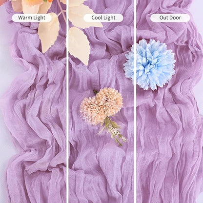15 Pack Lavender Table Runner 17 x 108inch Cheesecloth Table Runner Boho Gauze - Image 6