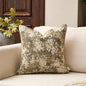 Yangest Neutral Floral Pillow Cover 24 x 24 Inches, Vintage Chenille Square Throw Pillow Cover Soft Decorative Farmhouse Accent Couch Pillow Cover for Living Room Bedroom, Beige