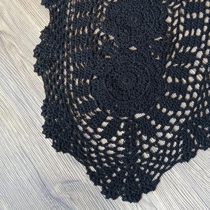 Phantomon Oval Lace Table Runner Doilies Floral Table Scarf Furniture Cloth - Image 3