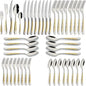40-Piece Gold Silverware Set Stainless Steel Flatware Set Cutlery Set | Service by X-zrew