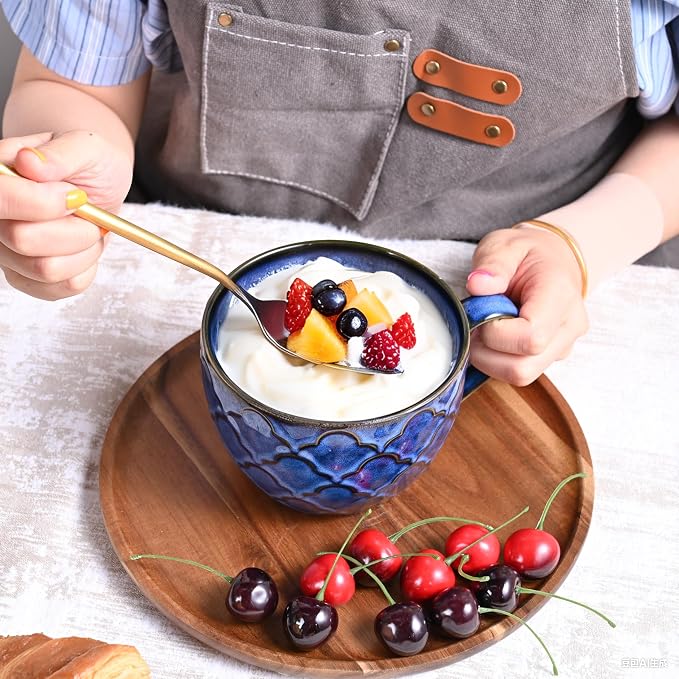 24 oz Ceramic Soup Mug with Handle & Lid, Large Microwave Safe Soup Bowl - Image 7