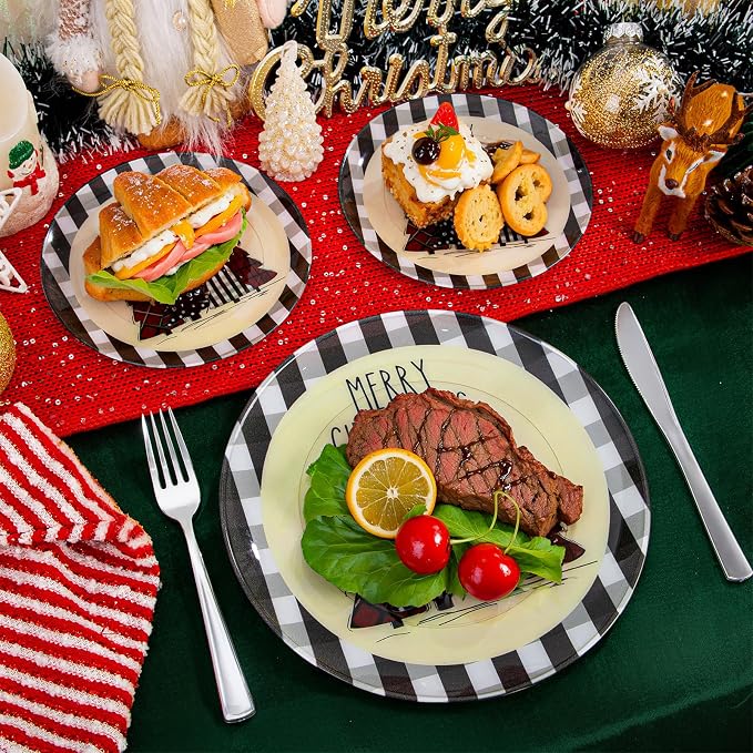 24Pack Christmas Plastic Plates - Image 7