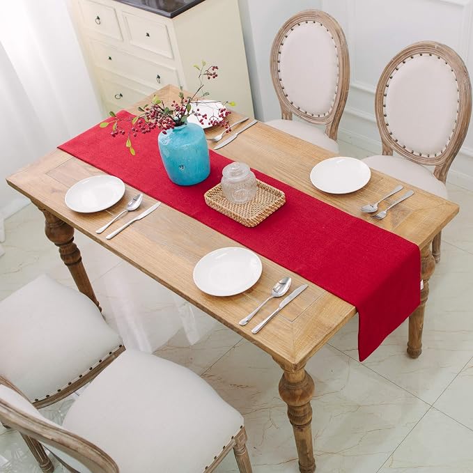 Soft Caddice Faux Linen 2 Side Table Runner, eco-Friendly Fabric Handcrafted - Image 7