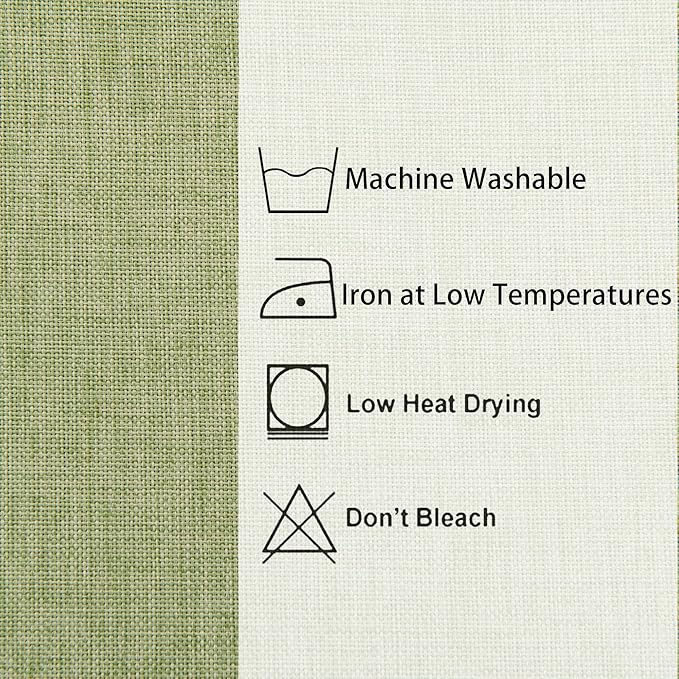 Hiasan Faux Linen Rectangle Tablecloth - Wrinkle and Stain Resistant Washable Table Cloth for Kitchen Dining Room Holiday Table Cover for Dinner, Green, 70 x 140 Inch