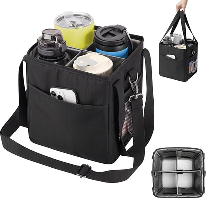 4 Cup Drink Carrier Bag, Insulated Cup Caddy by NIUFEEK