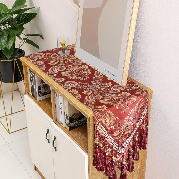 Luxury Vintage Table Runner Embroidery Jacquard Fabric - Image 2