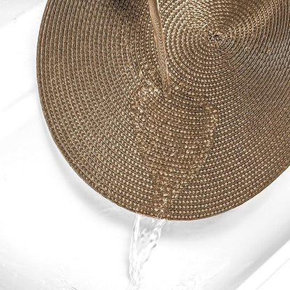 AHHFSMEI Round Braided Placemats 15 Inch Round Table Mats for Dining Tables Natural Woven Heat Resistant Place mats Set of 6 (Brown A)