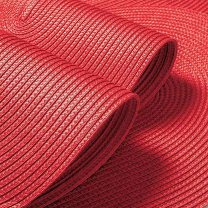FunWheat Oval Braided Placemats Set of 8 Table Mats for Dining Tables Washable Heat Resistant Place Mats for Indoor Outdoor Use 12 x18 Inch(Oval Red, 8pcs)