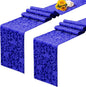 RUDONG M Satin Table Runners, Royal Blue, 12 x 108 Inch, 2 Pack | Long Silky by RUDONG+M