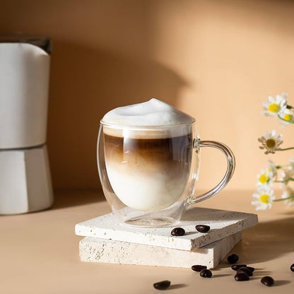 CNGLASS 5oz Espresso Mugs, Double Wall Insulated Glass Coffee Mugs - Image 8