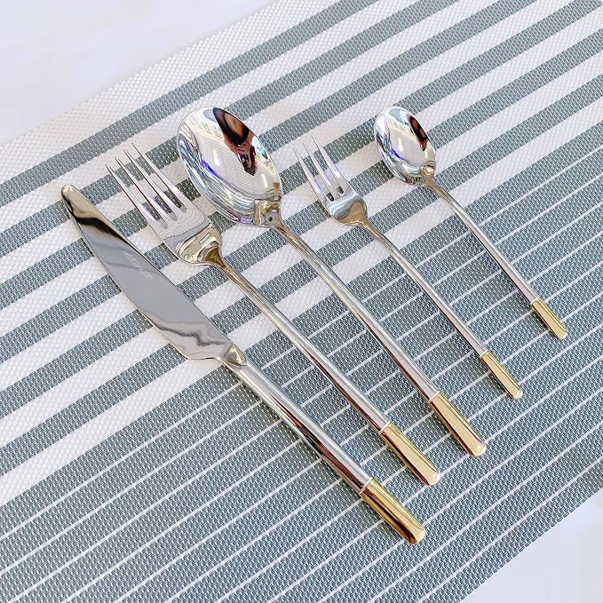 Silverware Set Service for 12, IKXO 48-Piece Modern Stainless Steel Flatware - Image 7