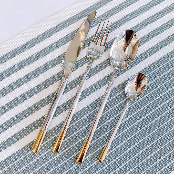 Silverware Set Service for 12, IKXO 48-Piece Modern Stainless Steel Flatware by IKXOLifeswhispersweresonate