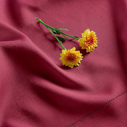 Solino Home Linen Cloth Napkins Set of 4-100% Pure Linen Beet Dinner Napkins 20 x 20 Inch for Valentines, Winter, Easter - Classic Hemstitch, Handcrafted and Machine Washable