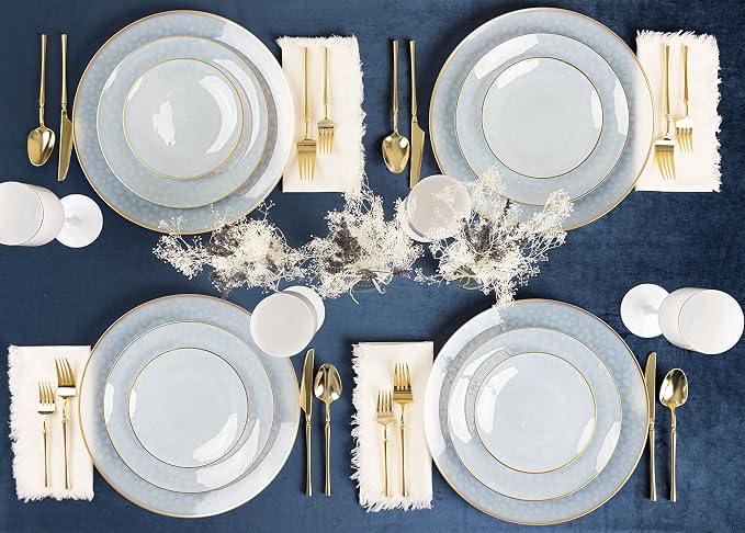 PLASTICPRO 64 Piece Combo Plate Set includes 32-7'' inch Plates & 32-10'' inch - Image 3