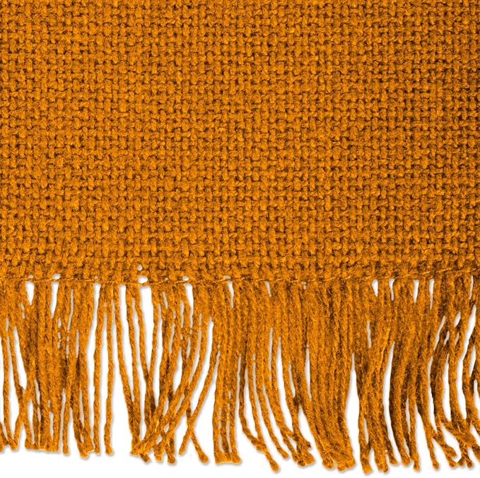 DII Everyday Collection, Fringed Solid Tabletop, Placemat Set, Pumpkin Spice - Image 2