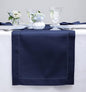 Solino Home 100% Pure Linen Table Runner Navy, Classic Hemstitch 14 x 72 in | by SolinoHome
