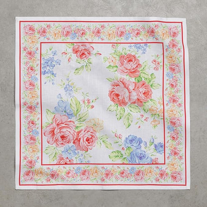 Maison d' Hermine Cloth Napkins Set of 4 100% Cotton Everyday Reusable Square Napkins Cloth Washable Dinner Party Wedding Restaurant Valentines Day Decorations Spring/Summer(Vintage Floral, 20" x 20")