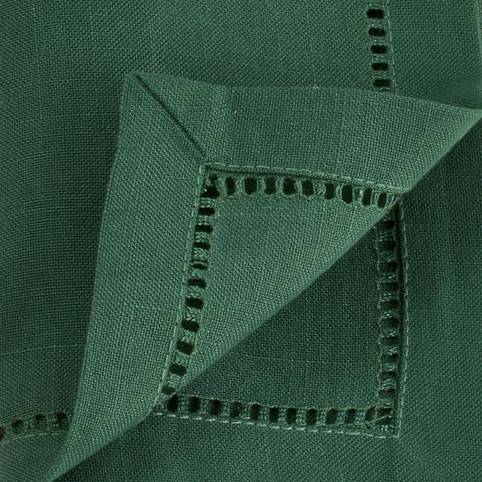 SARO LIFESTYLE Hemstitched Border Dinner Napkin, Jasper Green - Image 4
