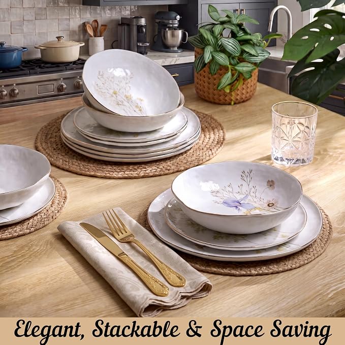 Sango 12-Piece Luxury Porcelain Dinnerware Set - Image 6