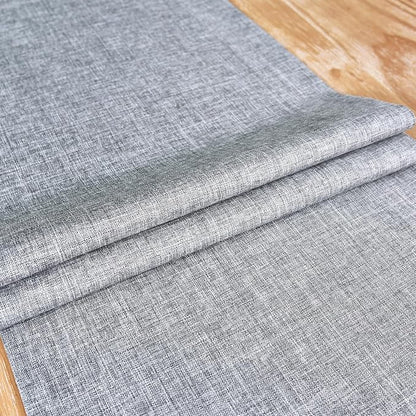 NEWISHER Farmhouse Rustic Faux Linen Solid Grey Table Runner 13x36inch | Grey - Image 5